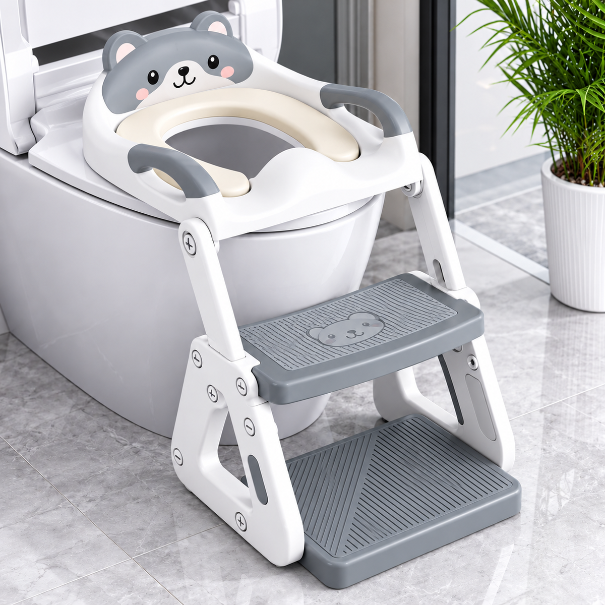 2 in 1 Kids Potty Training Seat with Adjustable Step Stool