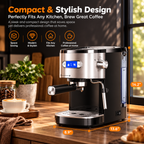 20 Bar Espresso Coffee Machine with Milk Frother & 45oz Water Tank