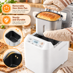 12-in-1 Automatic Bread Maker, 2LB Capacity with Fruit & Nut Dispenser