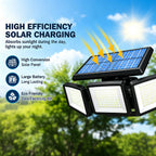 Solar Outdoor Security Lights, 2500LM 210 LED, 3 Heads, Motion Sensor