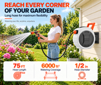 100FT Retractable Garden Hose Reel with 9 Spray Nozzle