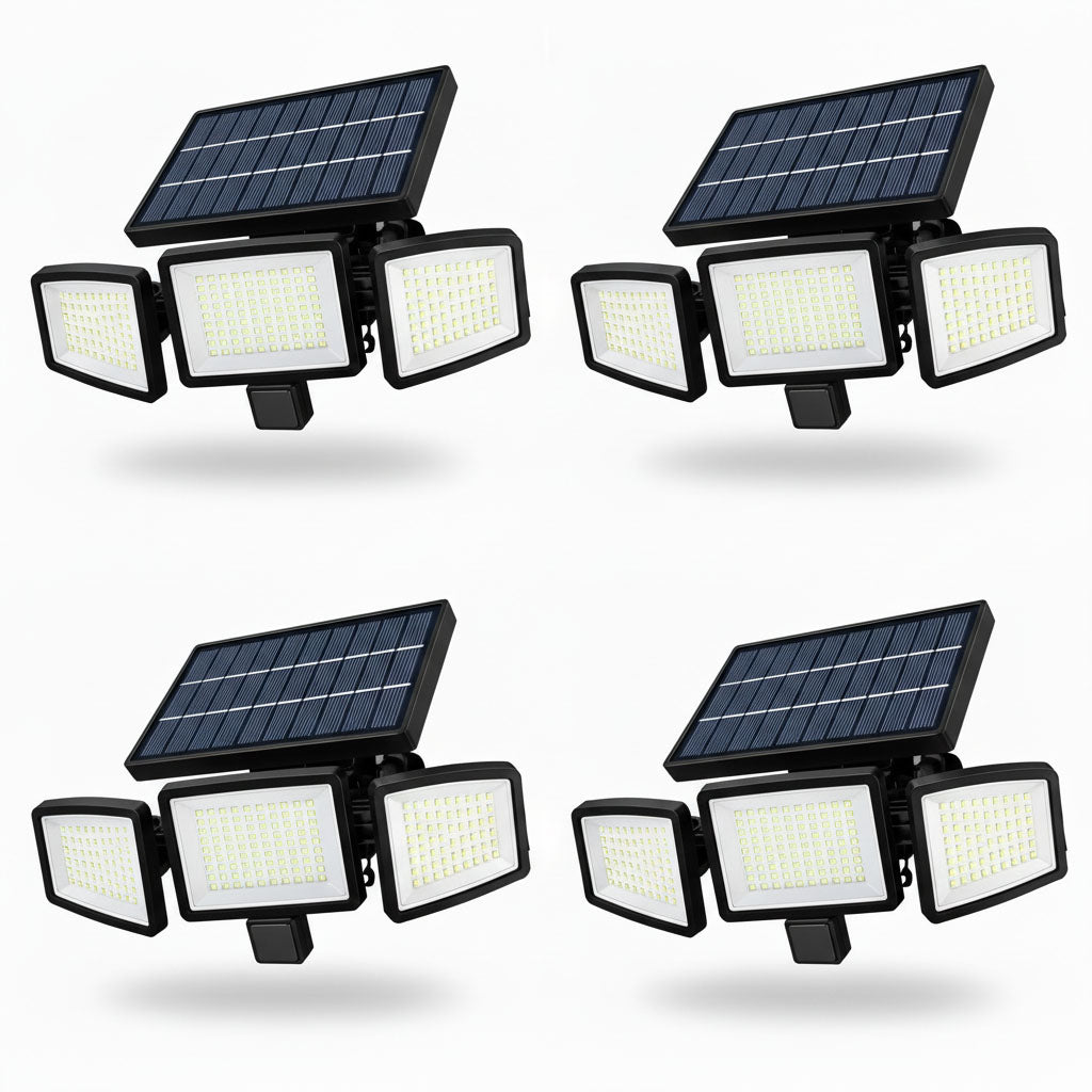 Solar Outdoor Security Lights, 2500LM 210 LED, 3 Heads, Motion Sensor