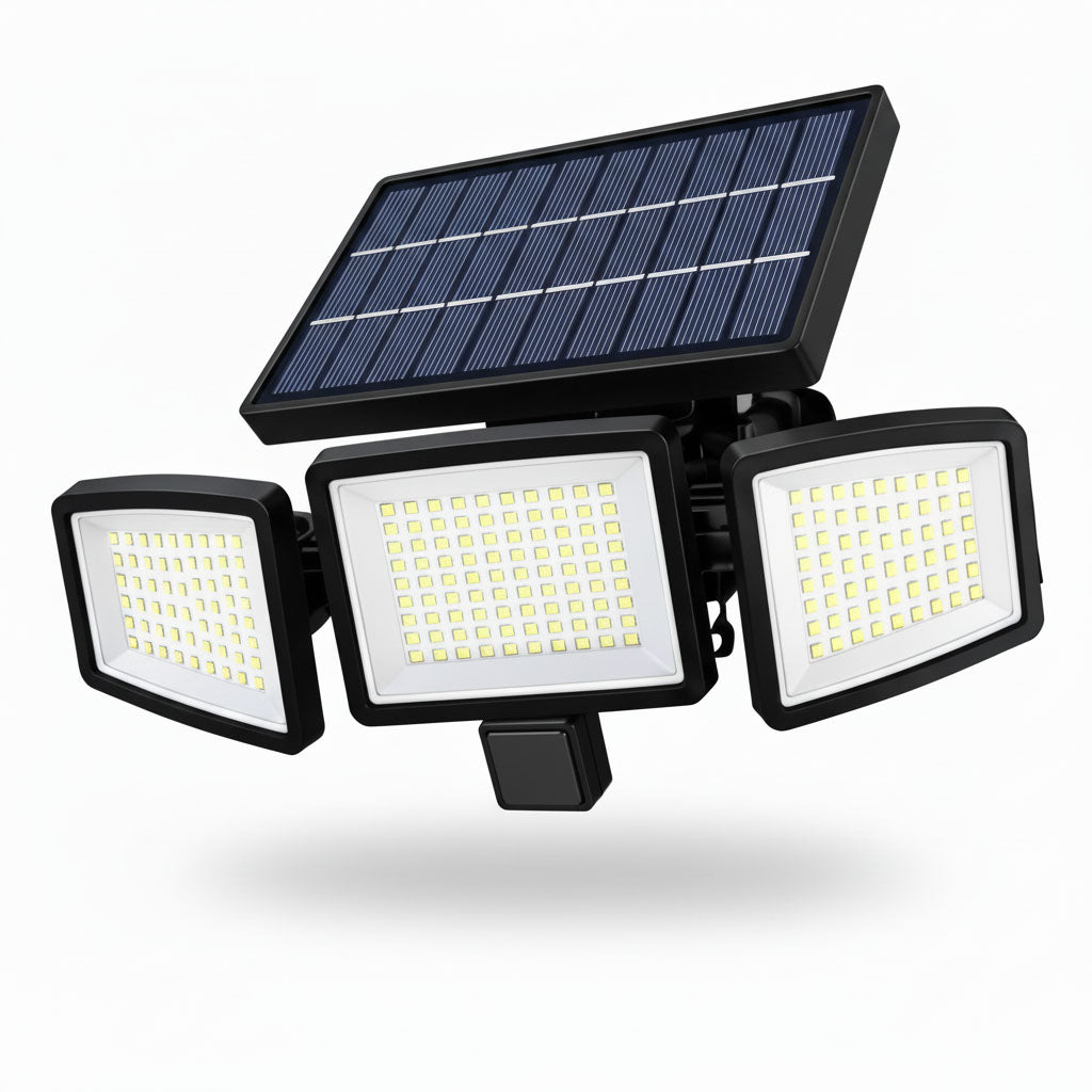 Solar Outdoor Security Lights, 2500LM 210 LED, 3 Heads, Motion Sensor