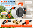 100FT Retractable Garden Hose Reel with 9 Spray Nozzle