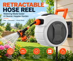 100FT Retractable Garden Hose Reel with 9 Spray Nozzle
