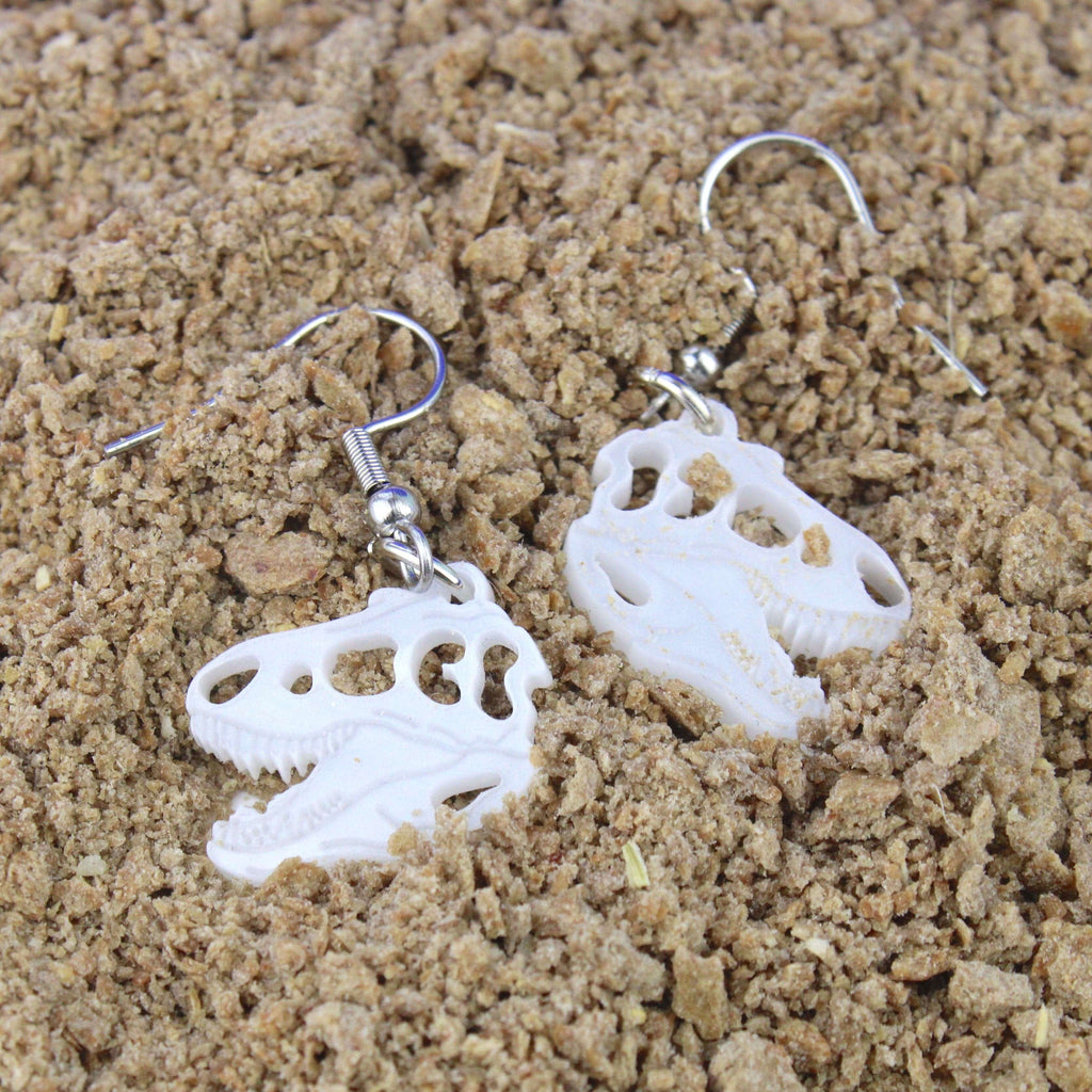 Mini T-Rex Skull Earrings