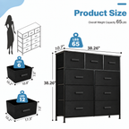 9 Drawer Dresser with Fabric Storage Bins