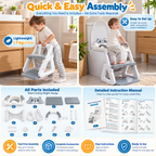 2 in 1 Kids Potty Training Seat with Adjustable Step Stool
