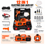 5 Ton Electric Car Jack Kit with Impact Wrench, Tire Inflator & LED Light