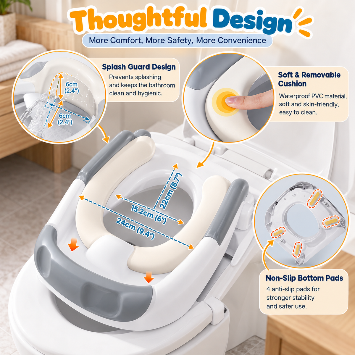 2 in 1 Kids Potty Training Seat with Adjustable Step Stool