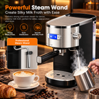 20 Bar Espresso Coffee Machine with Milk Frother & 45oz Water Tank