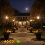 Solar Lamp Post Light with Planter | Waterproof Outdoor Garden Light with Warm White Glow