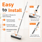3 In 1 Floor Scrub Brush with Adjustable Long Handle & Built In Scraper