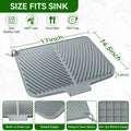 Quick Dry Dish Drying Mat with Built In Drain, Heat Resistant Non Slip Kitchen Counter Mat
