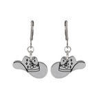 Mini Silver Cowboy Hat Huggie Hoop Earrings