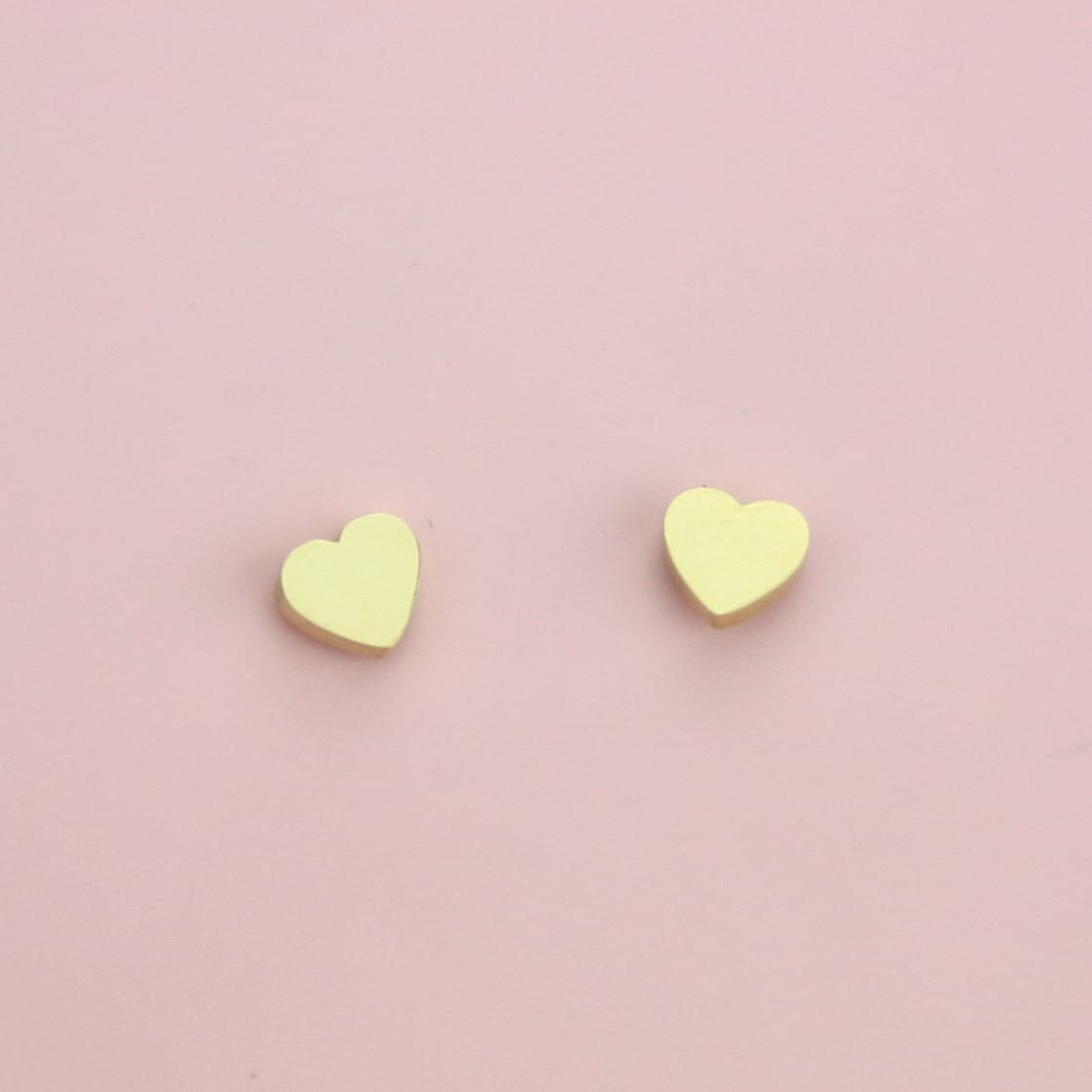 Mini Heart Stud Earrings (Gold Plated Stainless Steel)