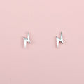 Mini Lightning Bolt Stud Earrings (Sterling Silver)