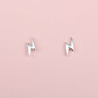 Mini Lightning Bolt Stud Earrings (Sterling Silver)