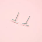 Mini Lightning Bolt Stud Earrings (Sterling Silver)
