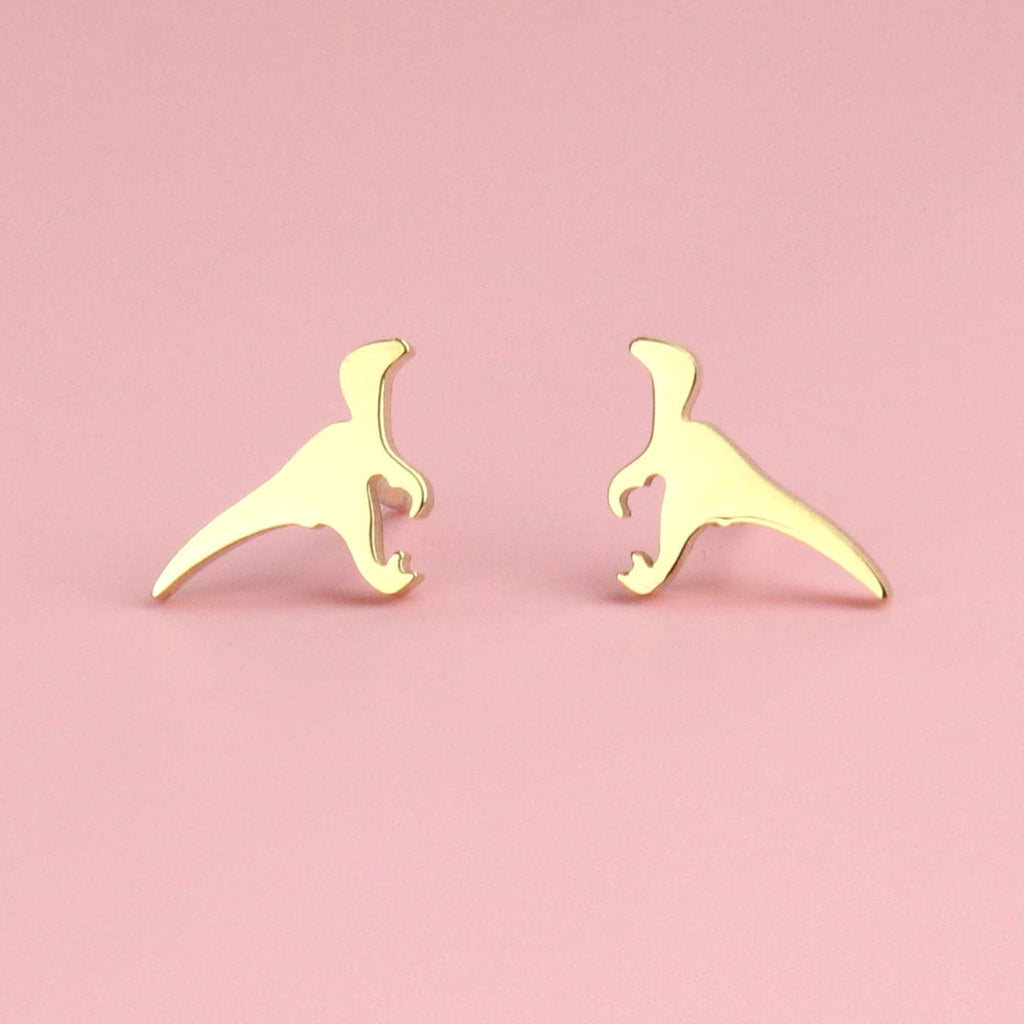 Mini Velociraptor Stud Earrings (Gold Plated)