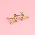 Mini Velociraptor Stud Earrings (Gold Plated)