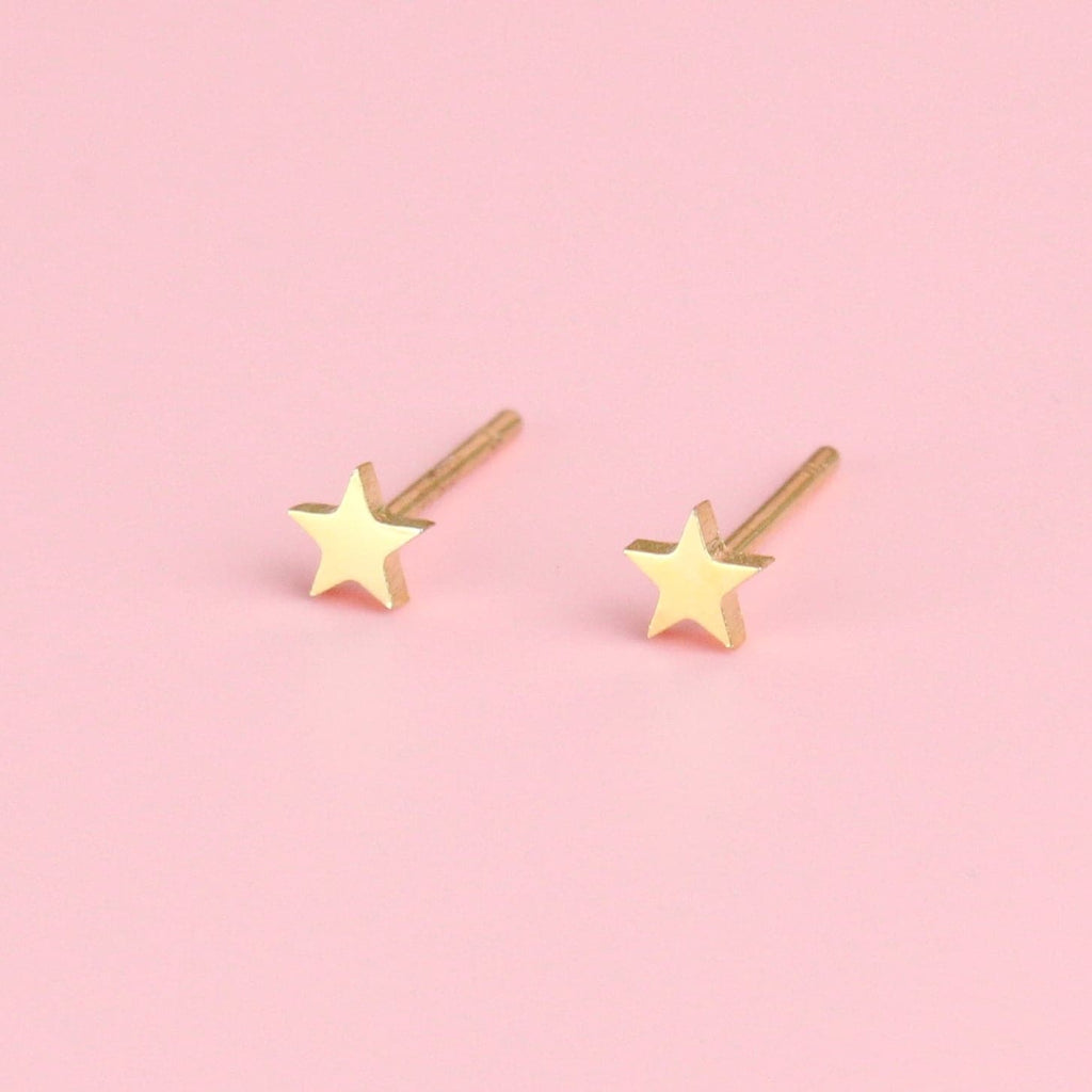 Mini Star Stud Earrings (Gold Plated)