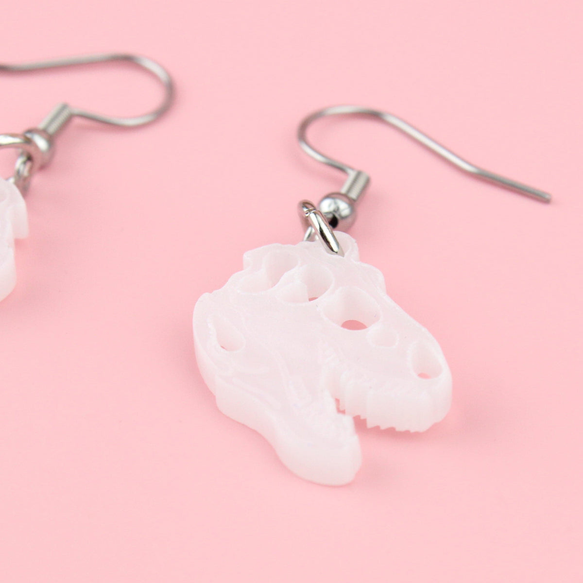 Mini T-Rex Skull Earrings