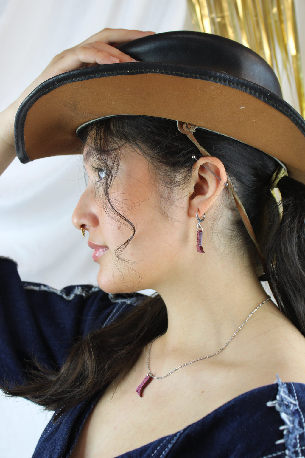 Mini Pink Cowboy Boot Necklace