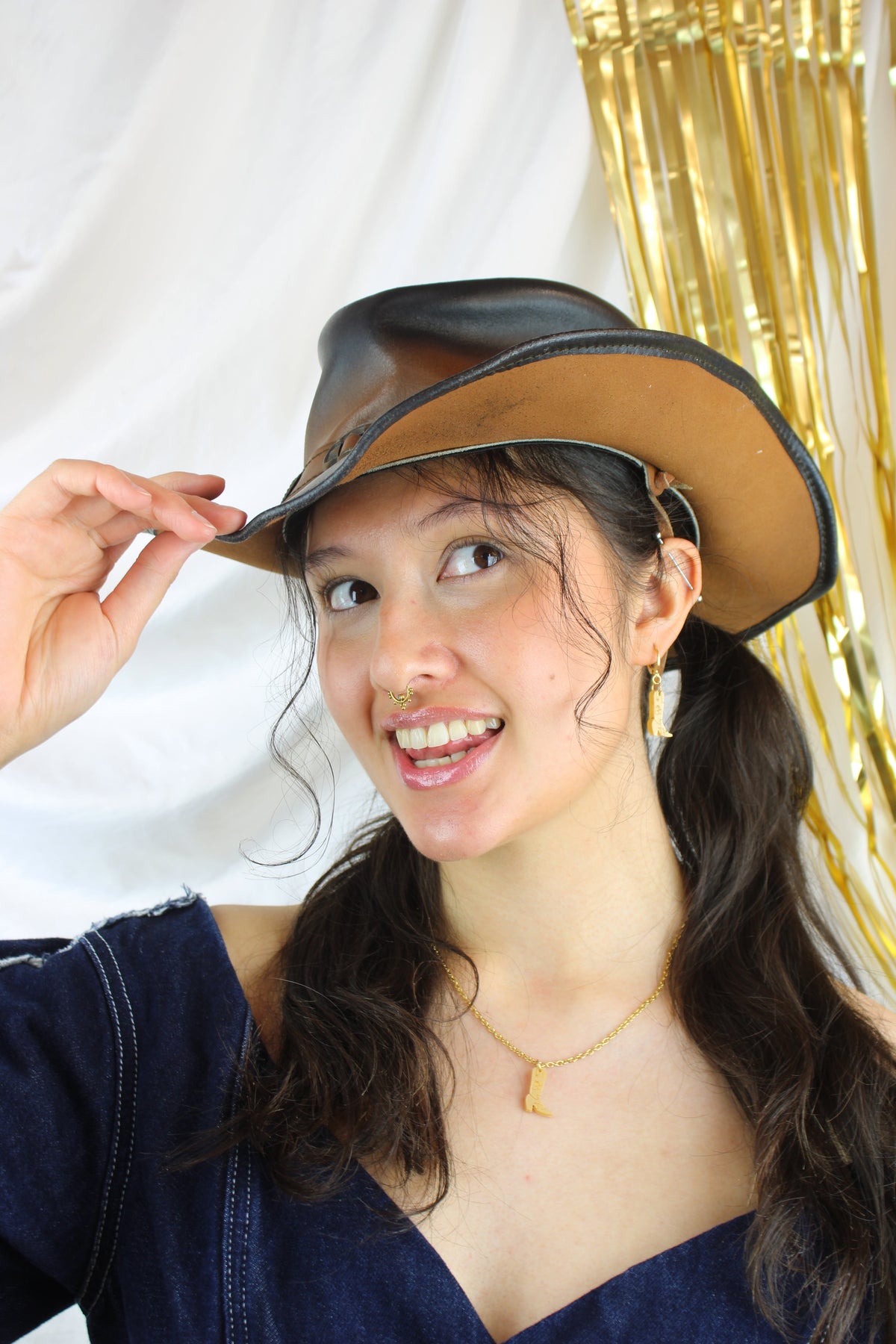 Mini Gold Cowboy Boot Huggie Hoop Earrings