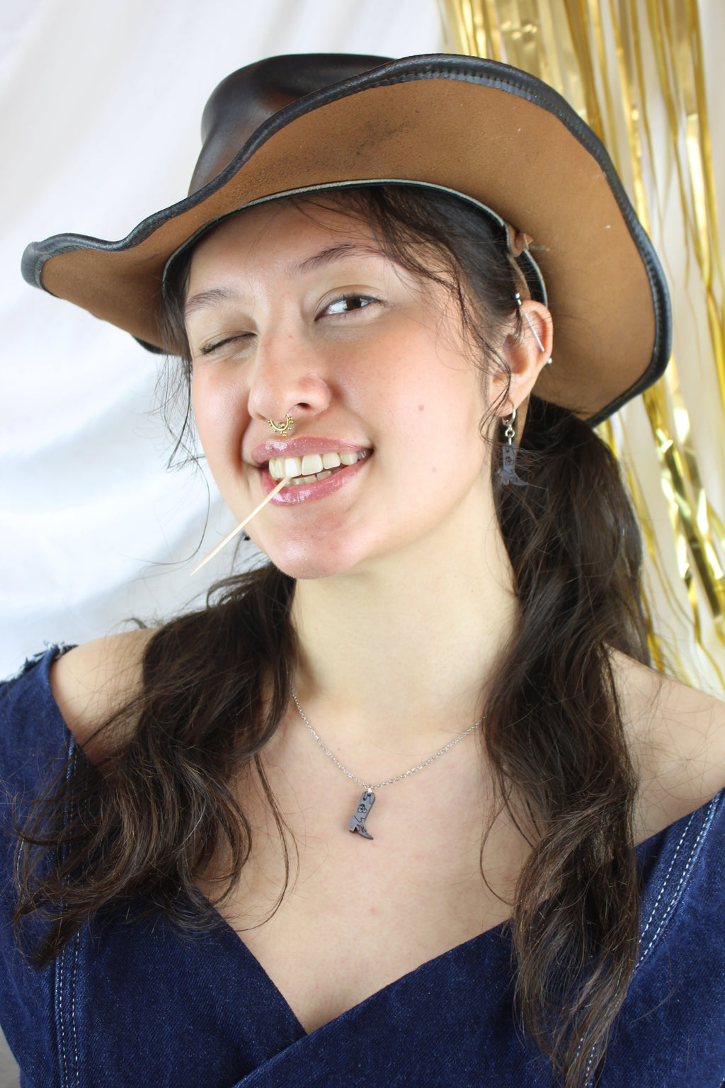 Mini Silver Cowboy Boot Necklace