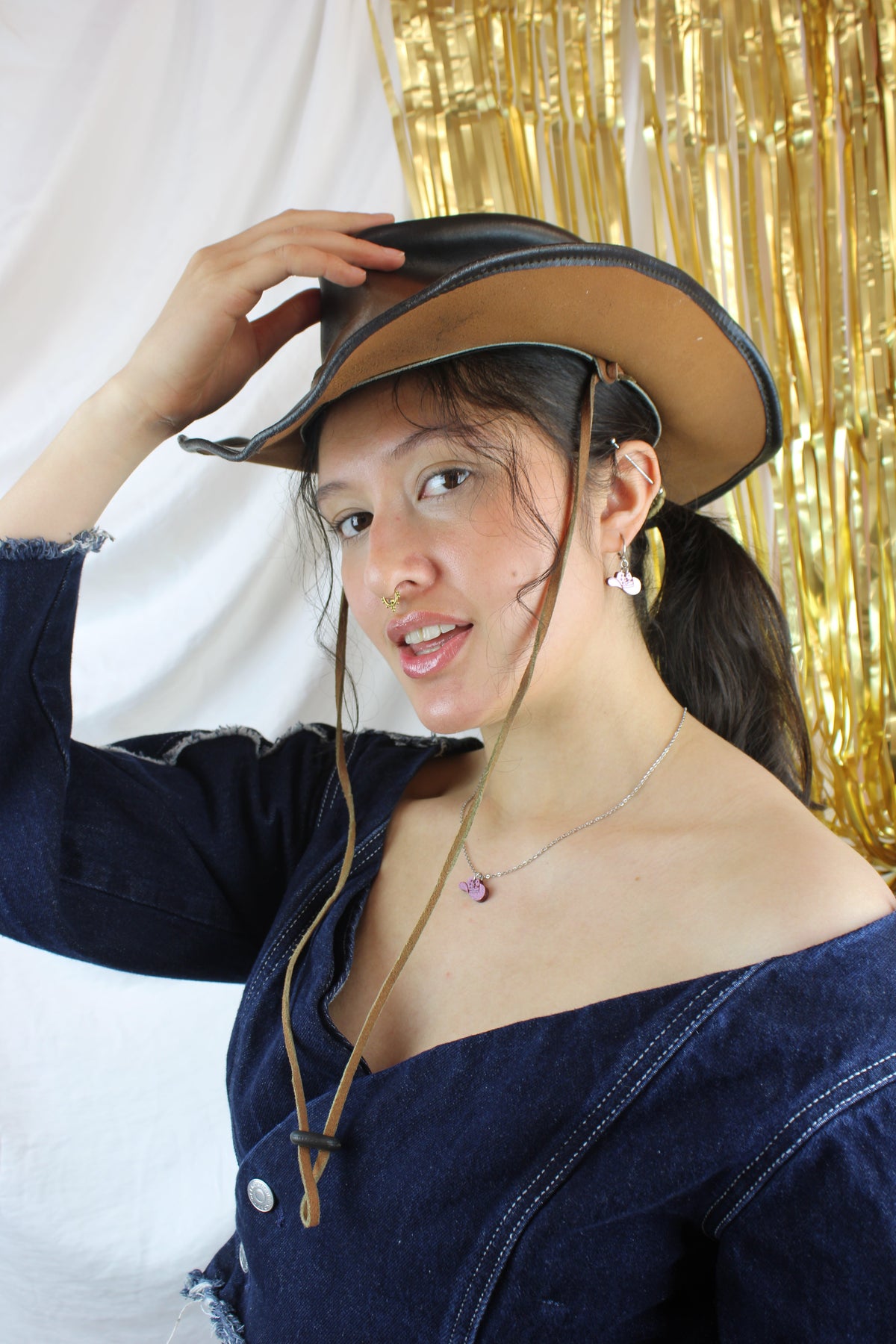 Mini Pink Cowboy Hat Necklace