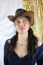 Mini Pink Cowboy Hat Huggie Hoop Earrings