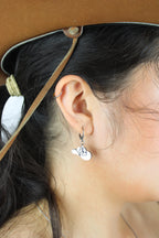 Mini Silver Cowboy Hat Huggie Hoop Earrings