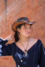 Mini Silver Cowboy Hat Necklace