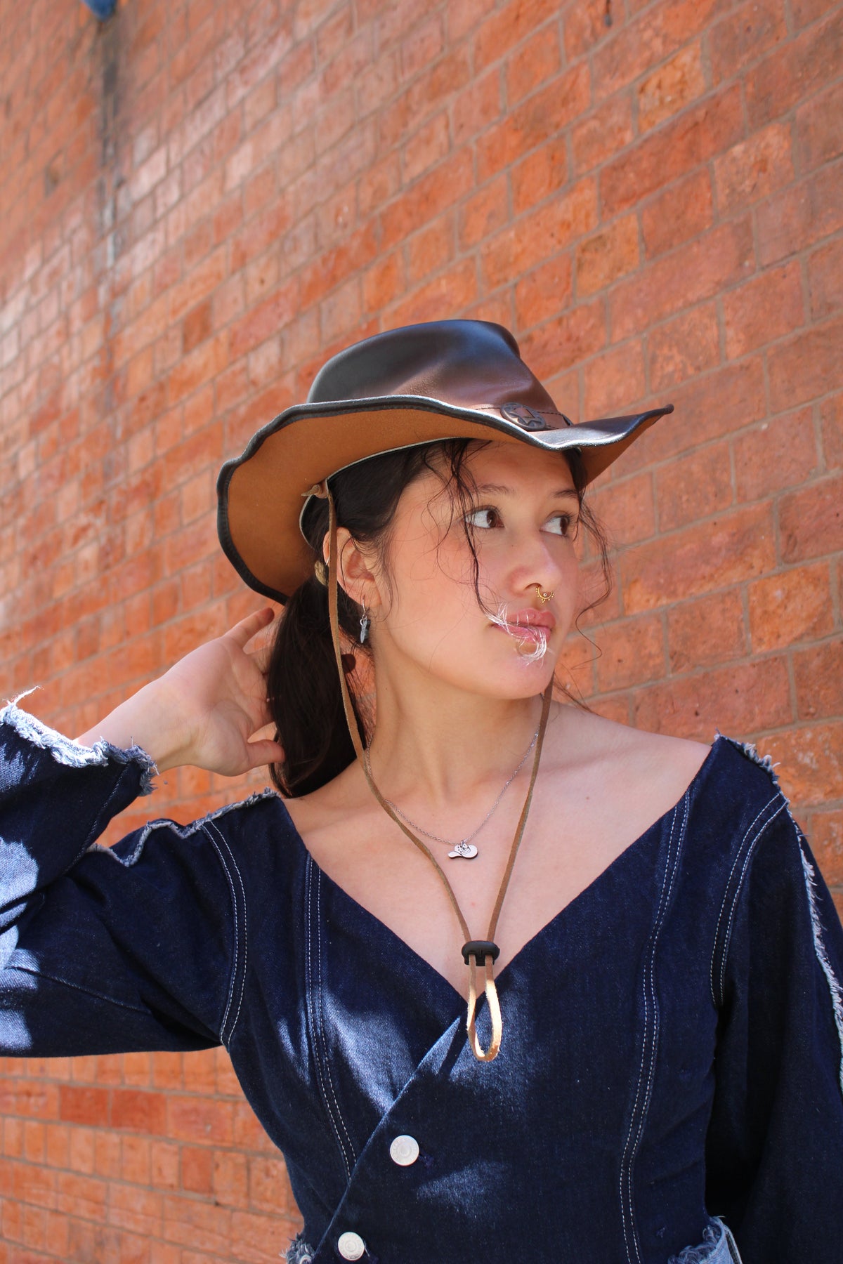 Mini Silver Cowboy Hat Necklace