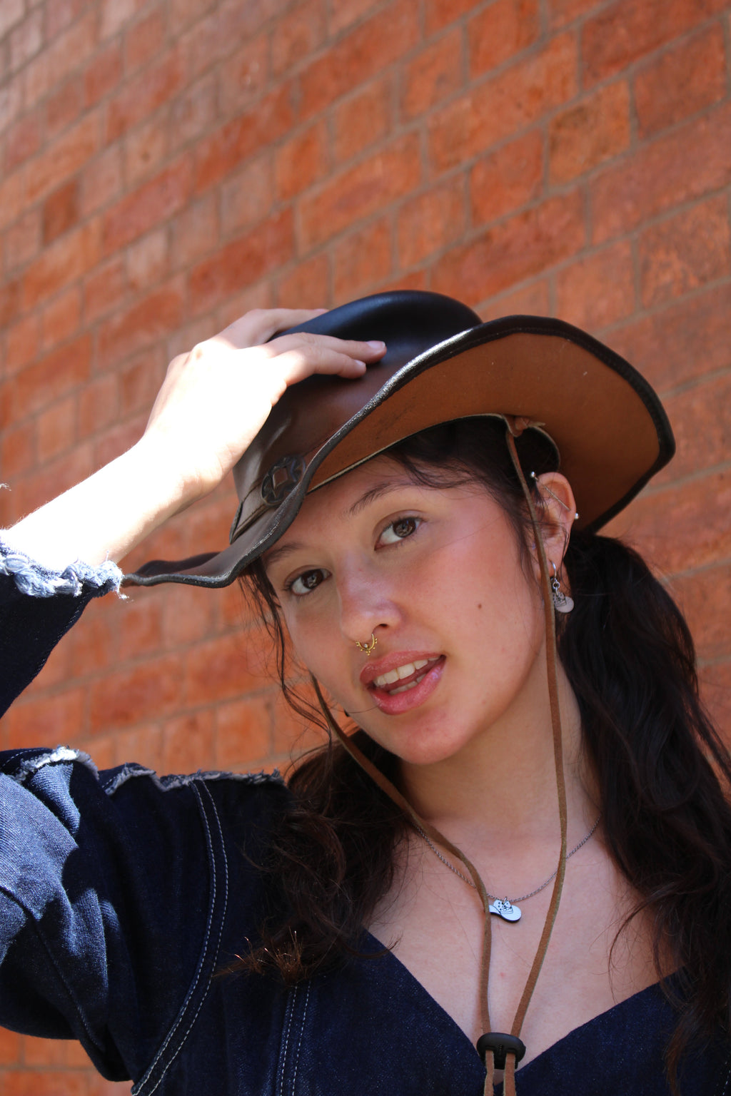 Mini Silver Cowboy Hat Necklace