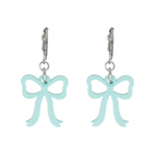 Mini Turquoise Bow Huggie Hoop Earrings