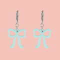 Mini Turquoise Bow Huggie Hoop Earrings