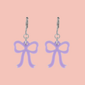 Mini Lilac Bow Huggie Hoop Earrings