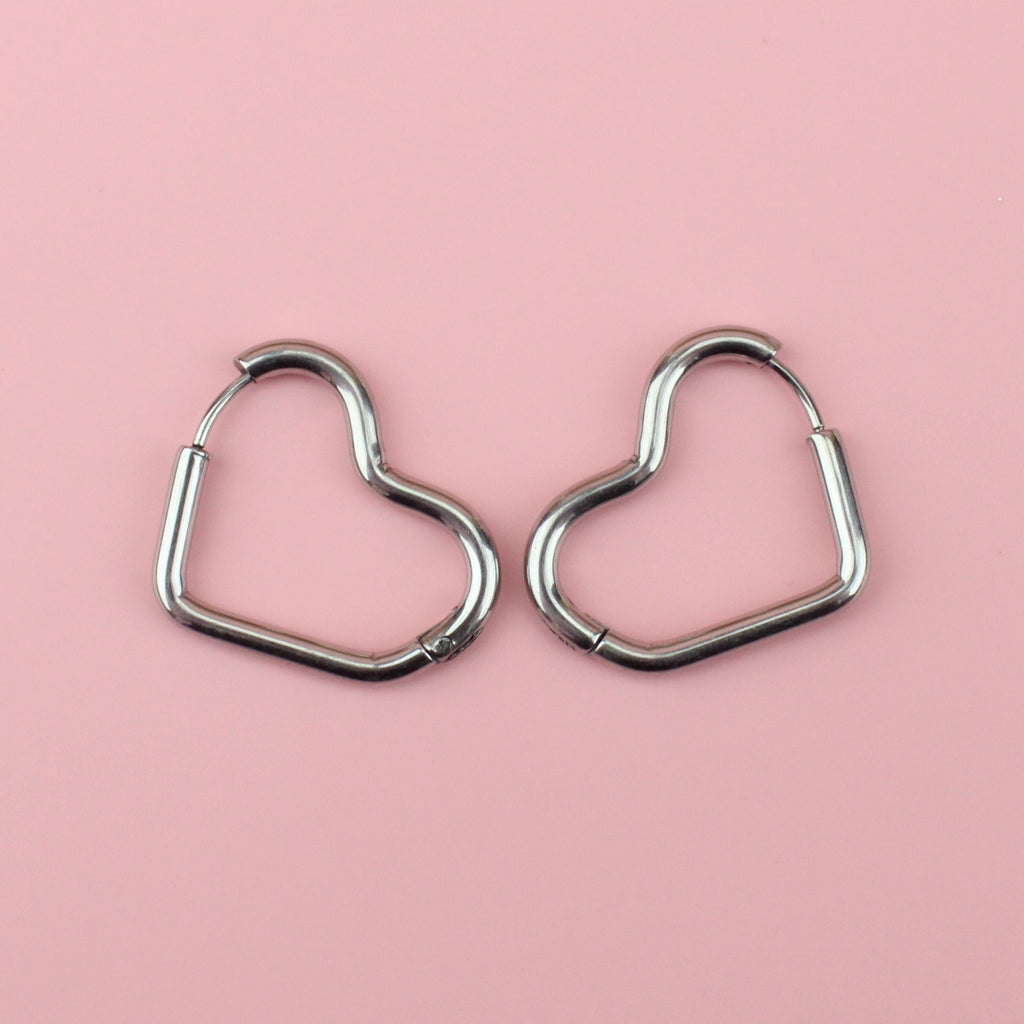 Mini Heart Hoop Earrings