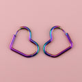 Mini Heart Hoop Earrings (Rainbow)