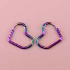 Mini Heart Hoop Earrings (Rainbow)