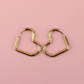 Mini Heart Hoop Earrings (Gold Plated)