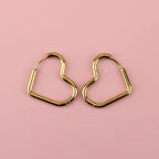 Mini Heart Hoop Earrings (Gold Plated)
