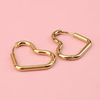 Mini Heart Hoop Earrings (Gold Plated)