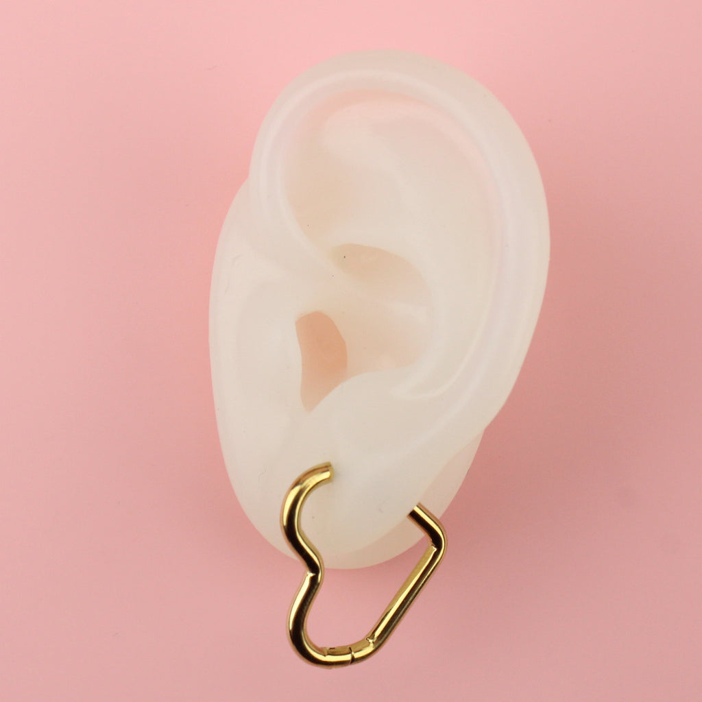Mini Heart Hoop Earrings (Gold Plated)