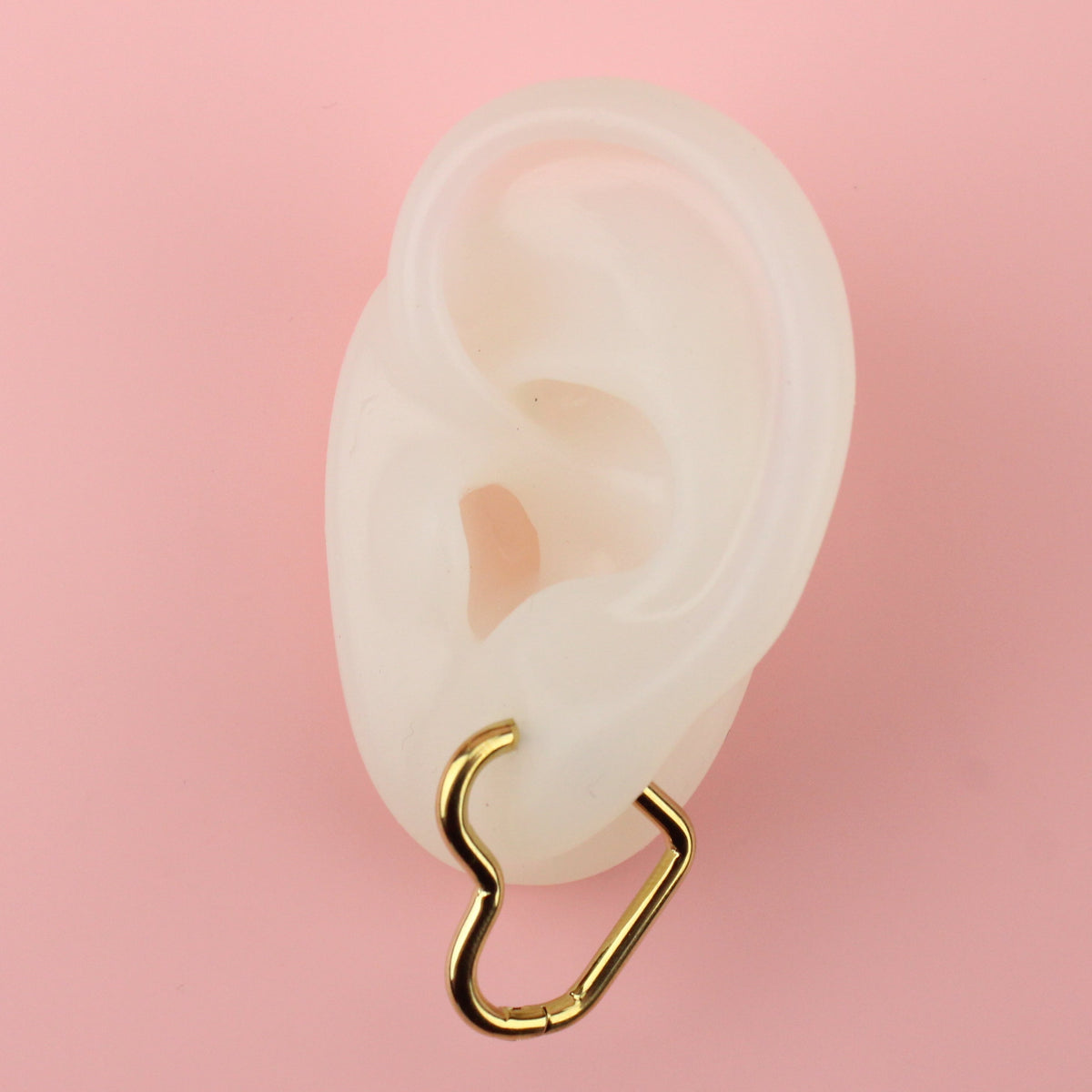 Mini Heart Hoop Earrings (Gold Plated)