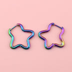 Mini Star Hoop Earrings (Rainbow)