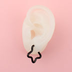 Mini Star Hoop Earrings (Black)