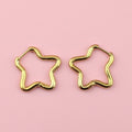 Mini Star Hoop Earrings (Gold Plated)
